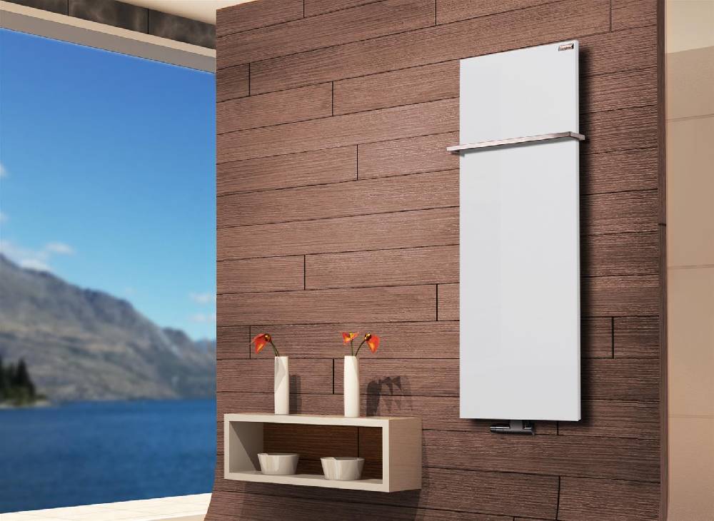 Szagato BADHEIZKÖRPER Design Mirror Steel 2 120x47cm 799 Watt weiß +1 Halter 15mm SZAGATO Designheizkörper Handtuchheizkörper Mittelanschluss Handtuchwärmer