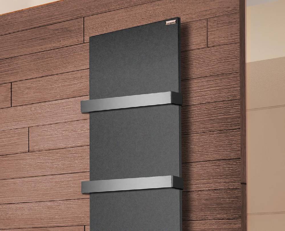 Szagato BADHEIZKÖRPER Design Mirror Steel 3 180x47cm 1118 Watt anthrazit - moonstone (+2 Halter 50mm) SZAGATO Designheizkörper Mittelanschluss Handtuchwärmer Jubiläumsangebot