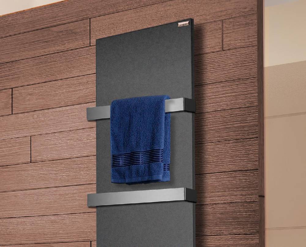 Szagato BADHEIZKÖRPER Design Mirror Steel 3 180x47cm 1118 Watt anthrazit - moonstone (+2 Halter 50mm) SZAGATO Designheizkörper Mittelanschluss Handtuchwärmer Jubiläumsangebot