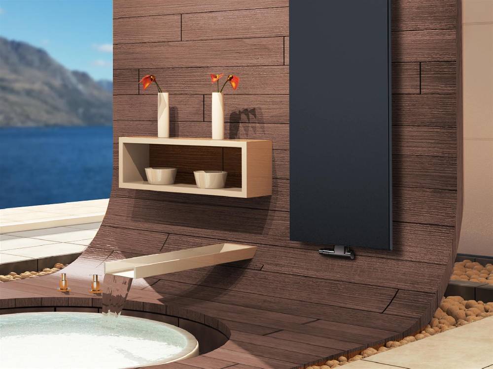 Szagato BADHEIZKÖRPER Design Mirror Steel 3 180x47cm 1118 Watt anthrazit (+1 Halter 50mm) SZAGATO Designheizkörper Handtuchheizkörper mit Mittelanschluss Lagerräumung