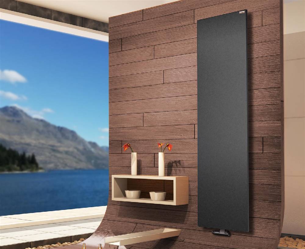 Szagato BADHEIZKÖRPER Design Mirror Steel 3 180x47cm 1118 Watt anthrazit moonstone SZAGATO Designheizkörper Handtuchheizkörper Mittelanschluss Handtuchwärmer