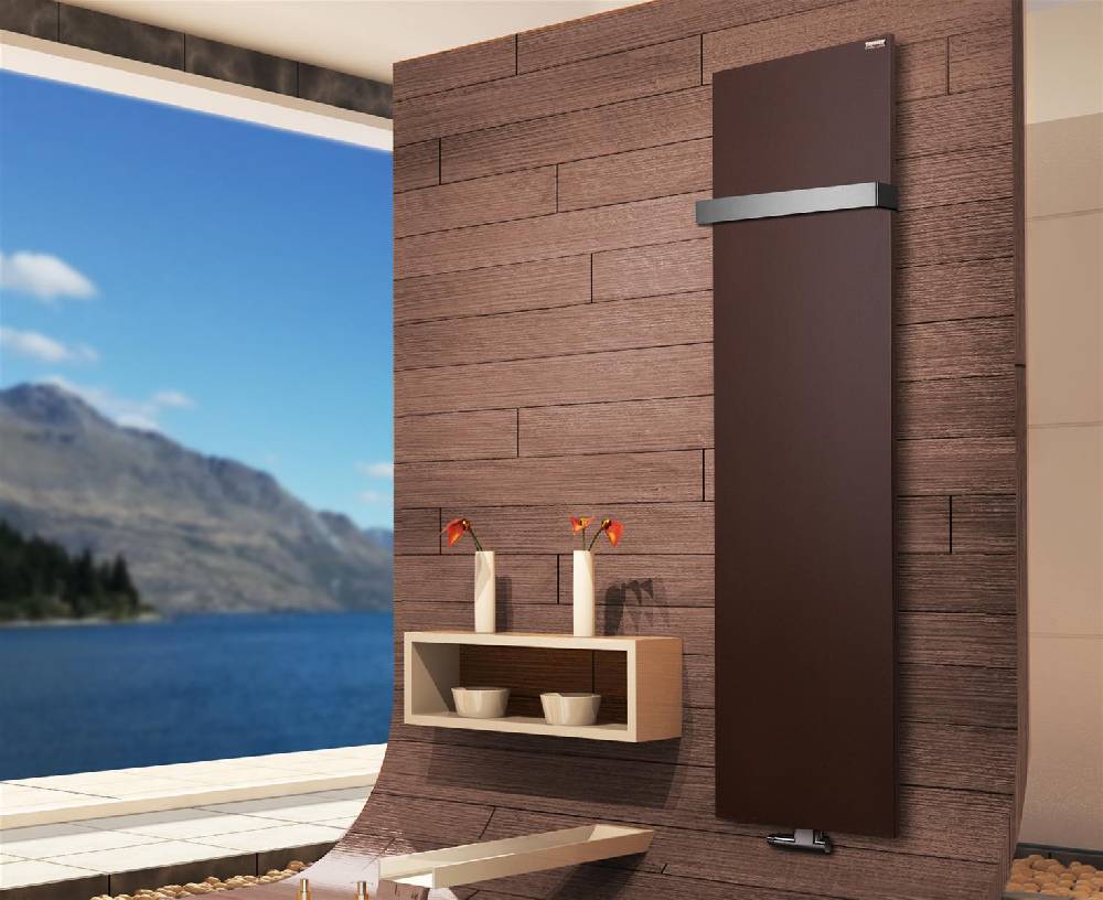 Szagato BADHEIZKÖRPER Design Mirror Steel 3 180x47cm 1118 Watt braun (+1 Halter 50mm) SZAGATO Designheizkörper Handtuchheizkörper mit Mittelanschluss