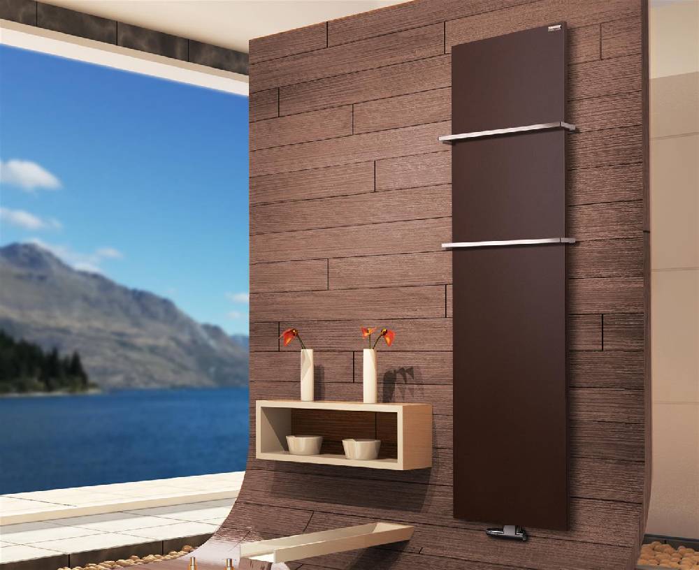 Szagato BADHEIZKÖRPER Design Mirror Steel 3 180x47cm 1118 Watt braun (+2 Halter 15mm) SZAGATO Designheizkörper Handtuchheizkörper mit Mittelanschluss