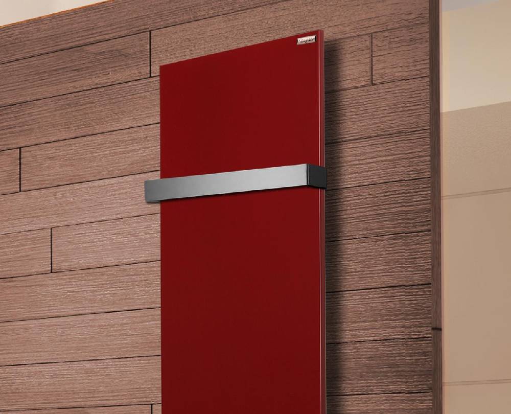 Szagato BADHEIZKÖRPER Design Mirror Steel 3 180x47cm 1118 Watt rot (RAL 3004) (+1 Halter 50mm) SZAGATO Designheizkörper mit Mittelanschluss Handtuchwärmer Räumungsverkauf