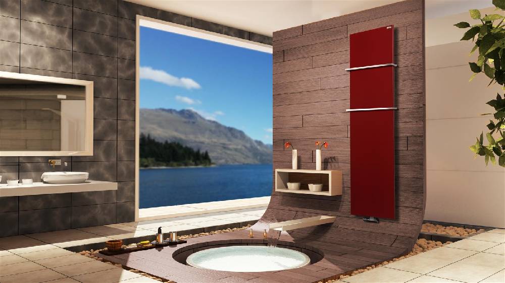 Szagato BADHEIZKÖRPER Design Mirror Steel 3 180x47cm 1118 Watt rot (RAL 3004) +2 Halter 15mm SZAGATO Designheizkörper Handtuchheizkörper mit Mittelanschluss Tägliche Deals