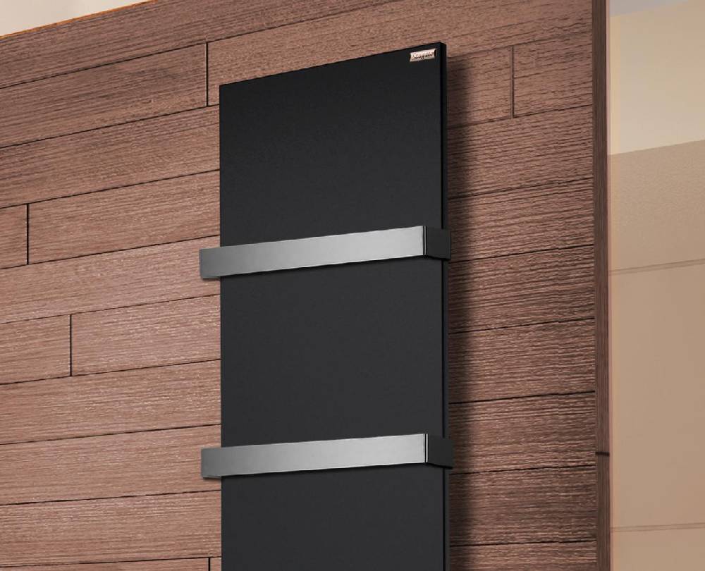 Szagato BADHEIZKÖRPER Design Mirror Steel 3 180x47cm 1118 Watt schwarz (+2 Halter 50mm) SZAGATO Handtuchheizkörper mit Mittelanschluss Handtuchwärmer Super Sparpreis