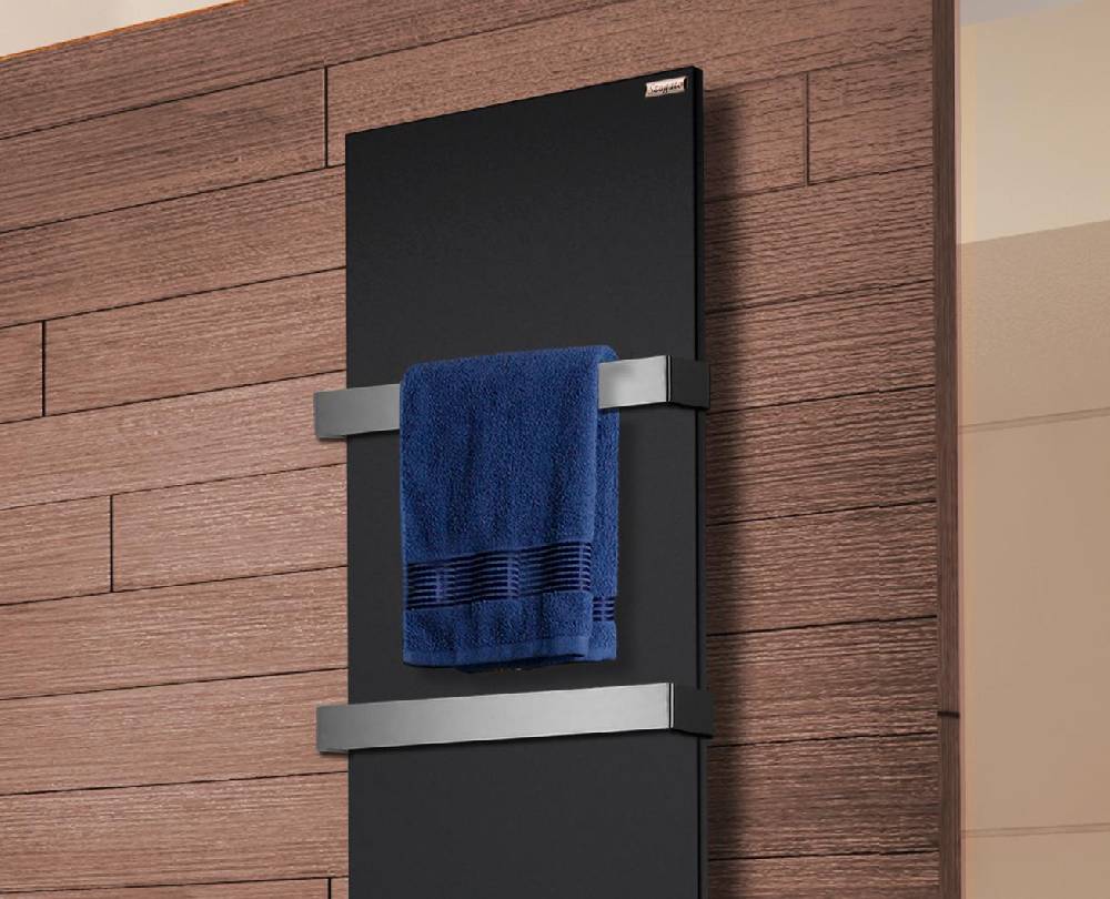 Szagato BADHEIZKÖRPER Design Mirror Steel 3 180x47cm 1118 Watt schwarz (+2 Halter 50mm) SZAGATO Handtuchheizkörper mit Mittelanschluss Handtuchwärmer Super Sparpreis