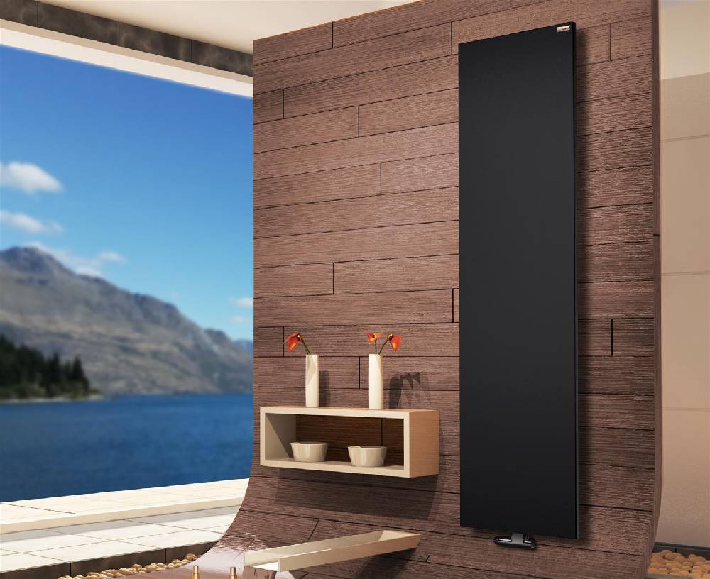Szagato BADHEIZKÖRPER Design Mirror Steel 3 180x47cm 1118 Watt schwarz SZAGATO Designheizkörper Handtuchheizkörper mit Mittelanschluss Handtuchwärmer