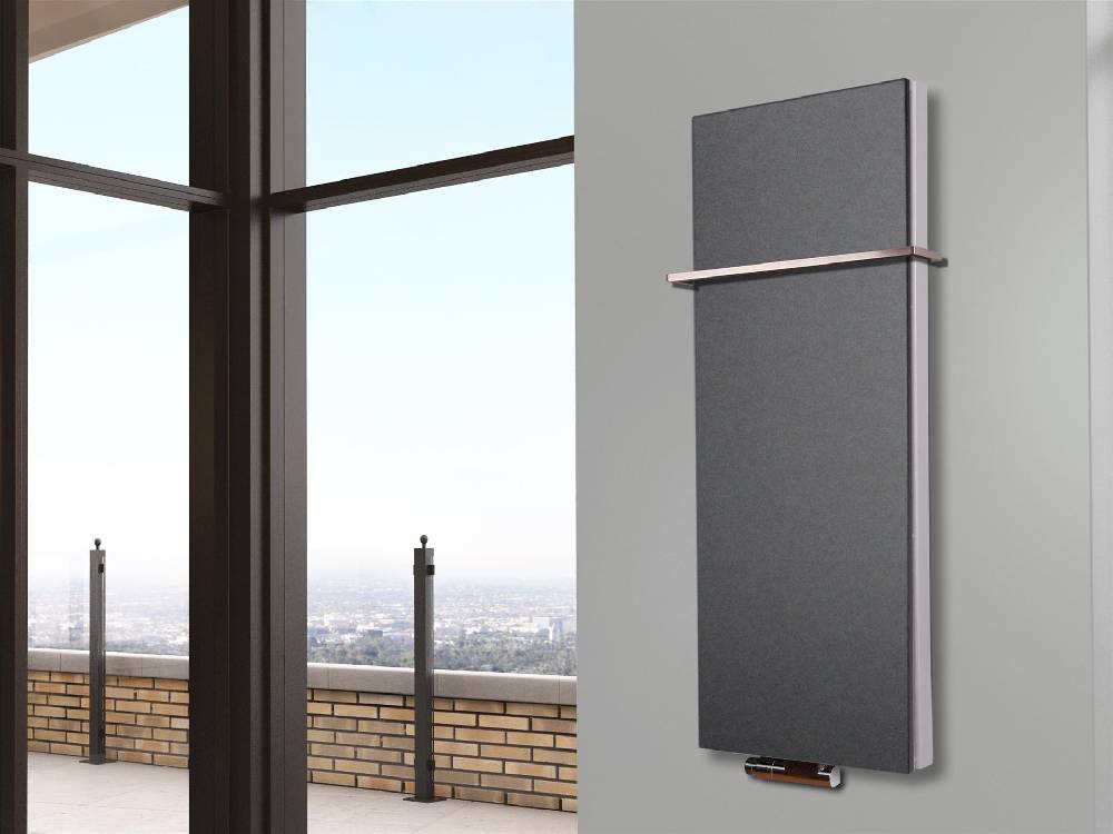 Szagato BADHEIZKÖRPER Design Mirror Steel 5 120x47cm 1458 Watt anthrazit - moonstone (+1 Halter 15mm) SZAGATO Designheizkörper Mittelanschluss Handtuchwärmer