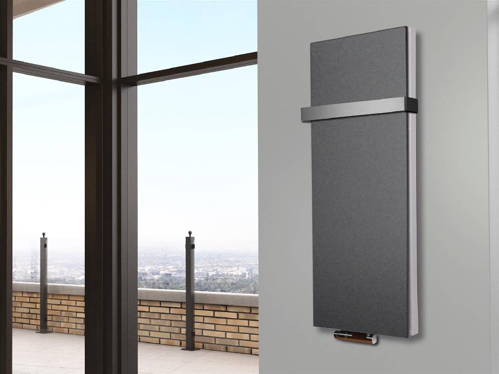 Szagato BADHEIZKÖRPER Design Mirror Steel 5 120x47cm 1458 Watt anthrazit - moonstone (+1 Halter 50mm) SZAGATO Designheizkörper Mittelanschluss Handtuchwärmer