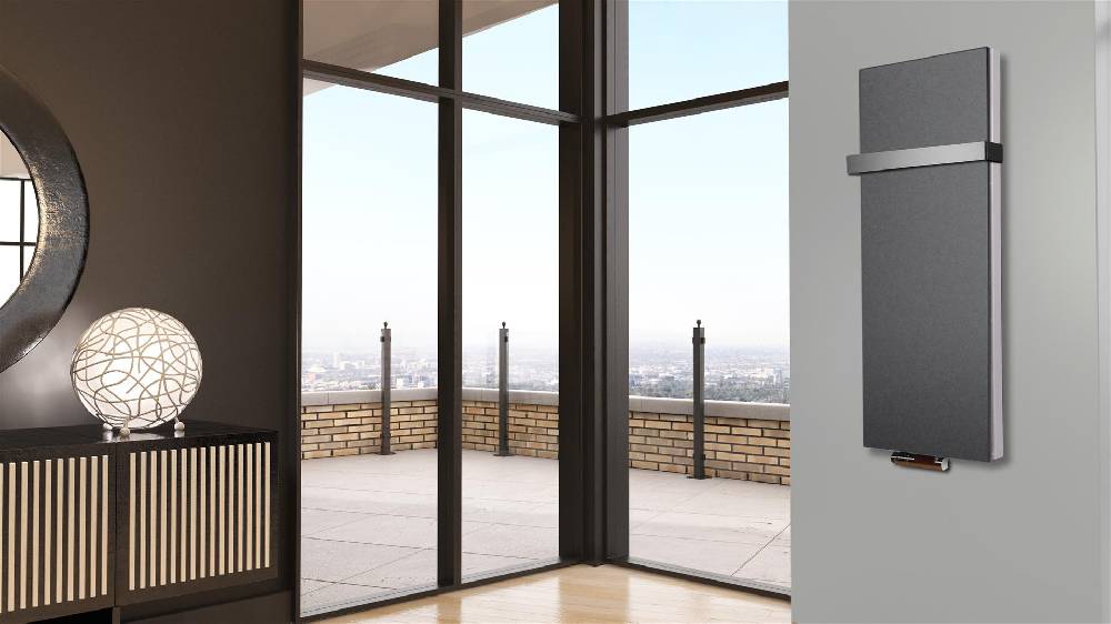 Szagato BADHEIZKÖRPER Design Mirror Steel 5 120x47cm 1458 Watt anthrazit - moonstone (+1 Halter 50mm) SZAGATO Designheizkörper Mittelanschluss Handtuchwärmer Letzter Tag