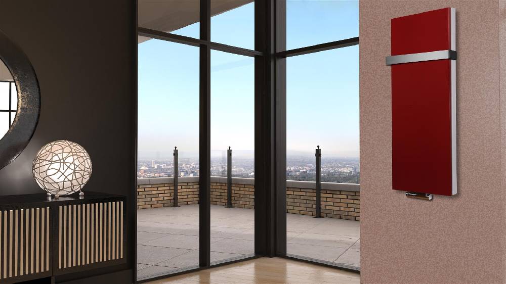 Szagato BADHEIZKÖRPER Design Mirror Steel 5 120x47cm 1458 Watt rot +1 Halter 50mm SZAGATO Designheizkörper Handtuchheizkörper Mittelanschluss Handtuchwärmer
