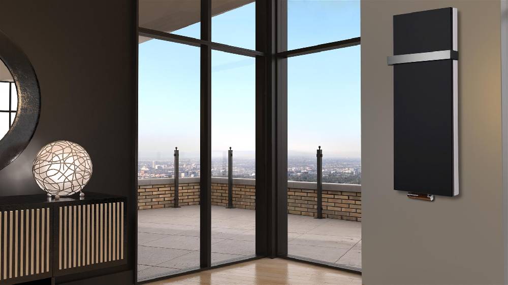 Szagato BADHEIZKÖRPER Design Mirror Steel 5 120x47cm 1458 Watt schwarz (+1 Halter 50mm) SZAGATO Designheizkörper Handtuchheizkörper mit Mittelanschluss