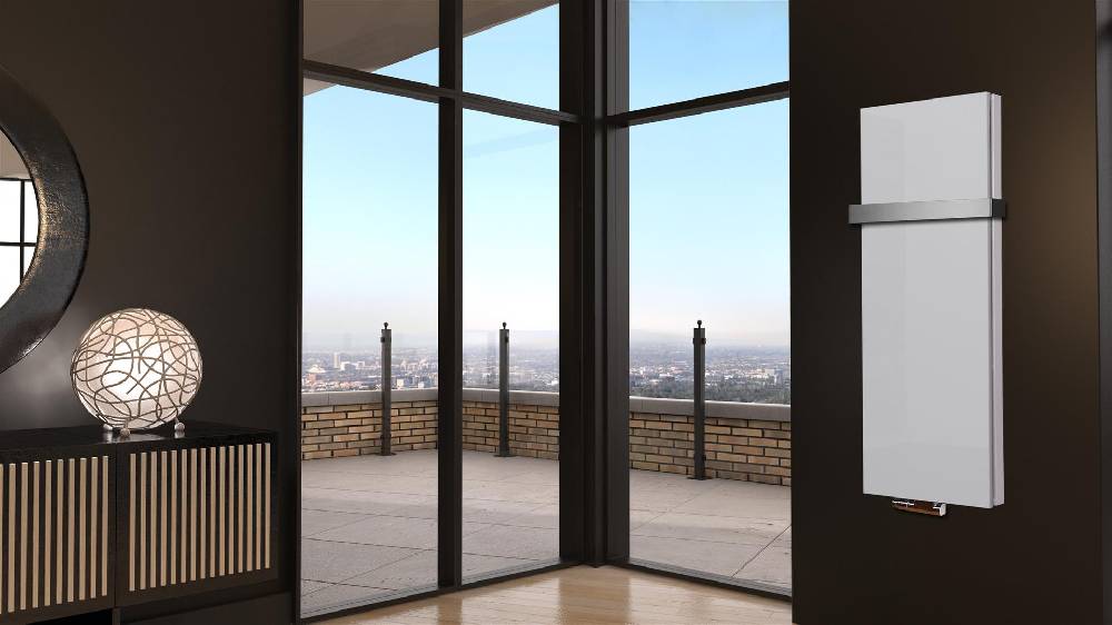 Szagato BADHEIZKÖRPER Design Mirror Steel 5 120x47cm 1458 Watt weiß +1 Halter 50mm SZAGATO Designheizkörper Handtuchheizkörper Mittelanschluss Handtuchwärmer
