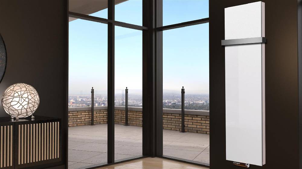 Szagato BADHEIZKÖRPER Design Mirror Steel 6 180x47cm 1964 Watt weiß +1 Halter 50mm SZAGATO Designheizkörper Handtuchheizkörper Mittelanschluss Handtuchwärmer