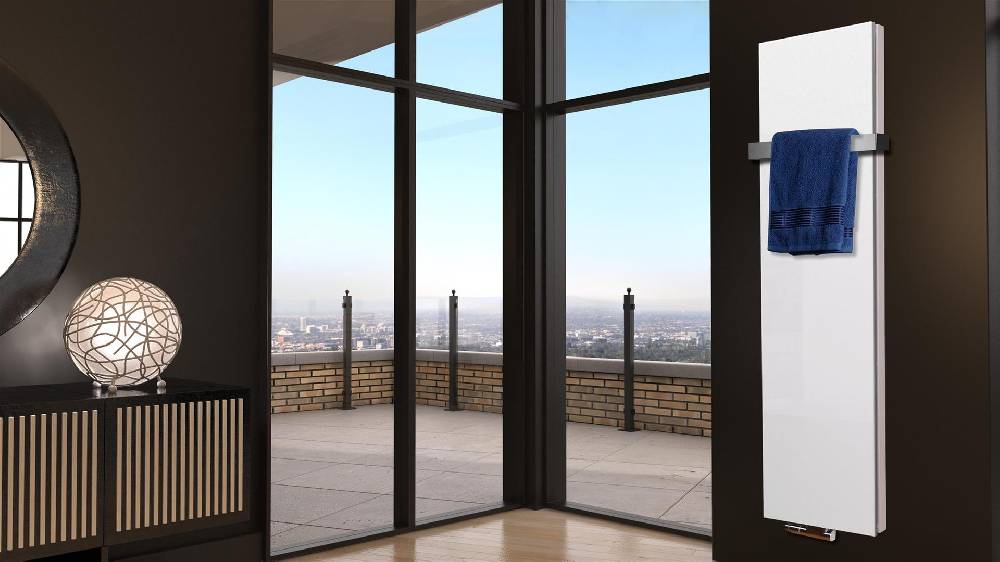 Szagato BADHEIZKÖRPER Design Mirror Steel 6 180x47cm 1964 Watt weiß +1 Halter 50mm SZAGATO Designheizkörper Handtuchheizkörper Mittelanschluss Handtuchwärmer Fabrikverkauf