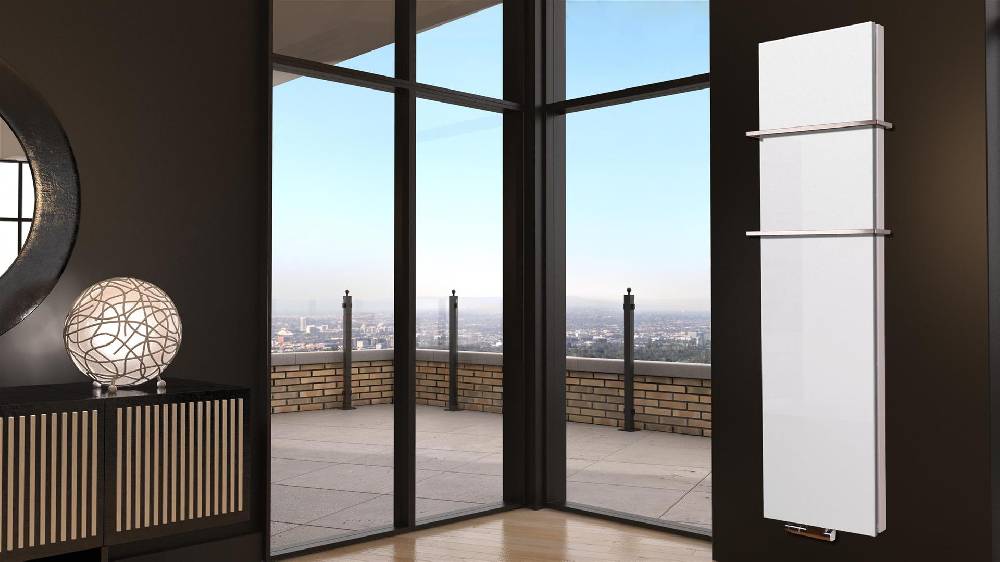 Szagato BADHEIZKÖRPER Design Mirror Steel 6 180x47cm 1964 Watt weiß +2 Halter 15mm SZAGATO Designheizkörper Handtuchheizkörper Mittelanschluss Handtuchwärmer