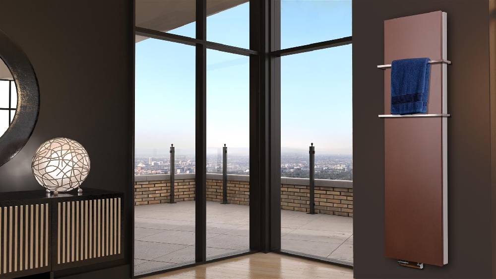 Szagato BADHEIZKÖRPER Design Mirror Steel 6 180x47cm 1964Watt braun +2 Halter 15mm SZAGATO Designheizkörper Handtuchheizkörper Mittelanschluss Handtuchwärmer Fabrikpreis