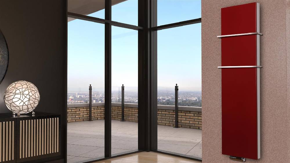 Szagato BADHEIZKÖRPER Design Mirror Steel 6 180x47cm 1964Watt rot (+2 Halter 15mm) SZAGATO Designheizkörper Handtuchheizkörper Mittelanschluss Handtuchwärmer Versandkostenfrei