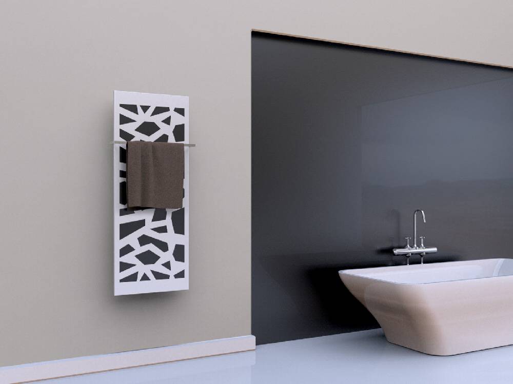 Szagato BADHEIZKÖRPER Design Mosaik 2 120x47cm 799Watt anthrazit - moonstoneweiß (+1 Halter 15mm) SZAGATO Designheizkörper Handtuchheizkörper Mittelanschluss Osterangebot