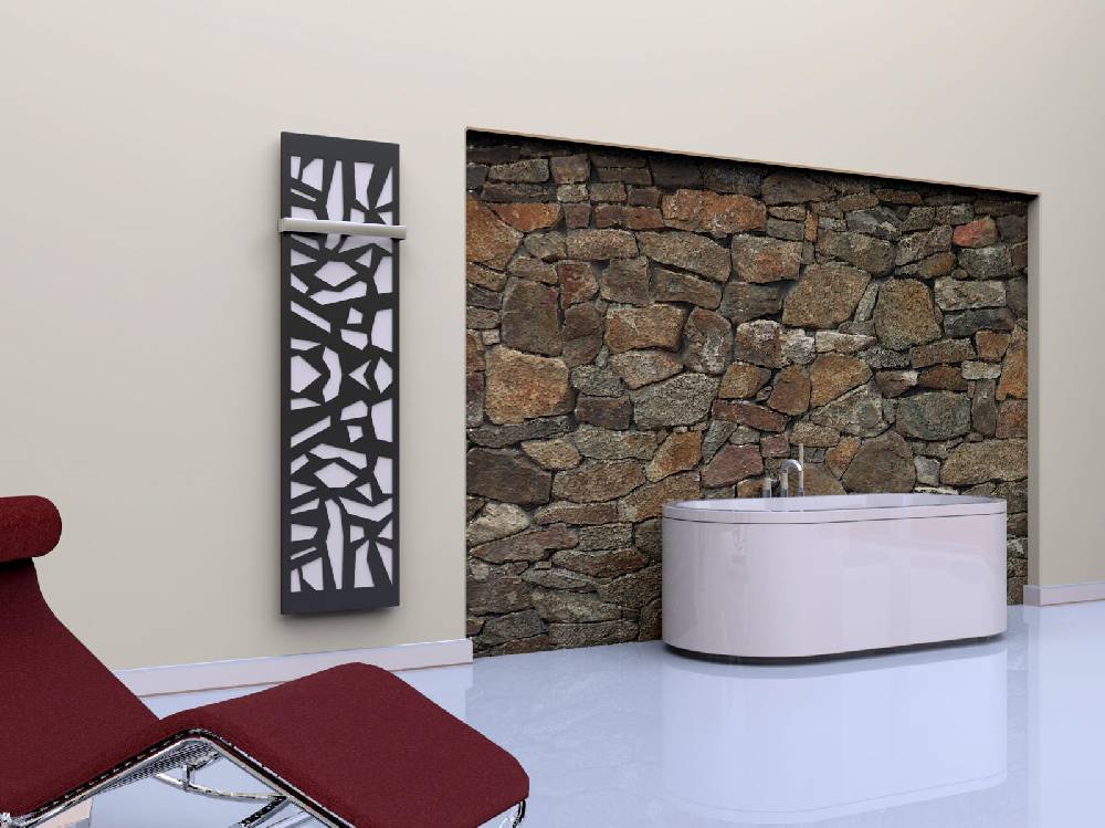 Szagato BADHEIZKÖRPER Design Mosaik 3 180x47cm 1118 Watt anthrazit - moonstone +1 Halter 50mm SZAGATO Designheizkörper Handtuchheizkörper mit Mittelanschluss