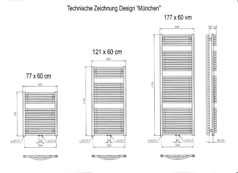 Szagato BADHEIZKÖRPER Design München 2 121x60cm 1034 Watt Mittelanschluss weiß SZAGATO Designheizkörper Handtuchheizkörper mit Mittelanschluss Handtuchwärmer Tägliche Deals