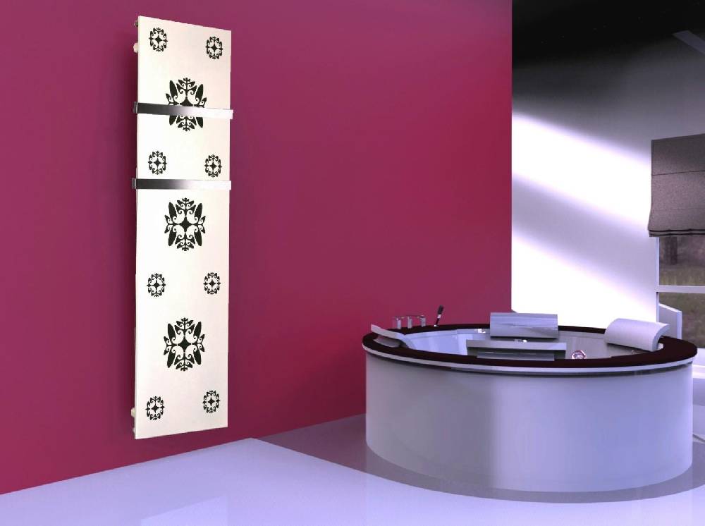 Szagato BADHEIZKÖRPER Design Ornaments 3 180x47cm 1118 Watt weiß (+2 Halter 50mm) SZAGATO Designheizkörper Handtuchheizkörper Mittelanschluss Handtuchwärmer
