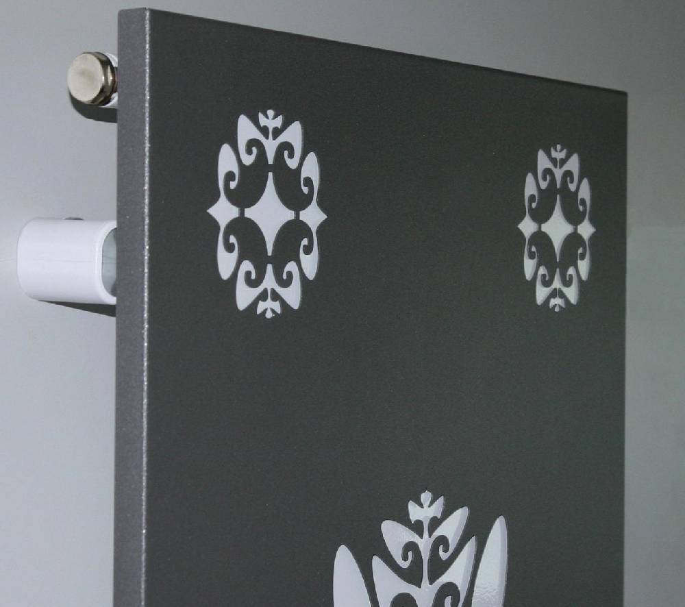 Szagato BADHEIZKÖRPER Design Ornaments 3 180x47cm 1118Watt anthrazit - moonstone (+2 Halter 50mm) SZAGATO Designheizkörper mit Mittelanschluss Handtuchwärmer Bis zu 50% Rabatt
