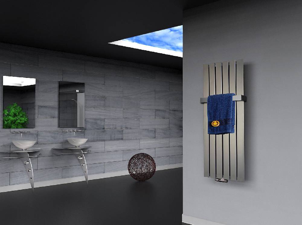 Szagato BADHEIZKÖRPER Design Peking 2 120x47cm 799 Watt Edelstahloptik + (+1 Halter 50mm) SZAGATO Handtuchheizkörper mit Mittelanschluss Handtuchwärmer Vierteljährliche Förderung