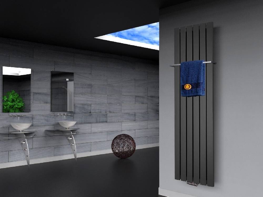 Szagato BADHEIZKÖRPER Design Peking 3 180x47cm anthrazit - moonstone (+1 Halter 15mm) SZAGATO Handtuchheizkörper mit Mittelanschluss Handtuchwärmer Black Friday Preise