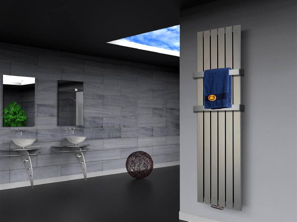 Szagato BADHEIZKÖRPER Design Peking 3 180x47cm Edelstahloptik (+2 Halter 50mm) SZAGATO Designheizkörper Handtuchheizkörper mit Mittelanschluss Handtuchwärmer Outlet