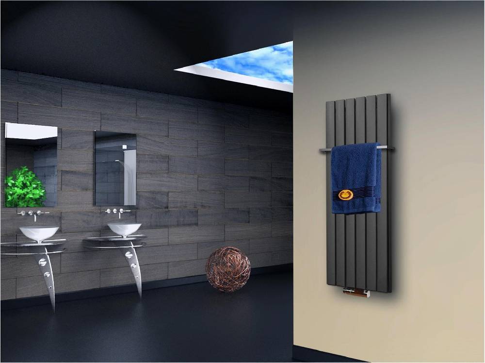 Szagato BADHEIZKÖRPER Design Peking 5 120x47cm 1458 Watt Edelstahloptik (+1 Halter 15mm) SZAGATO Handtuchheizkörper mit Mittelanschluss Handtuchwärmer Angebote