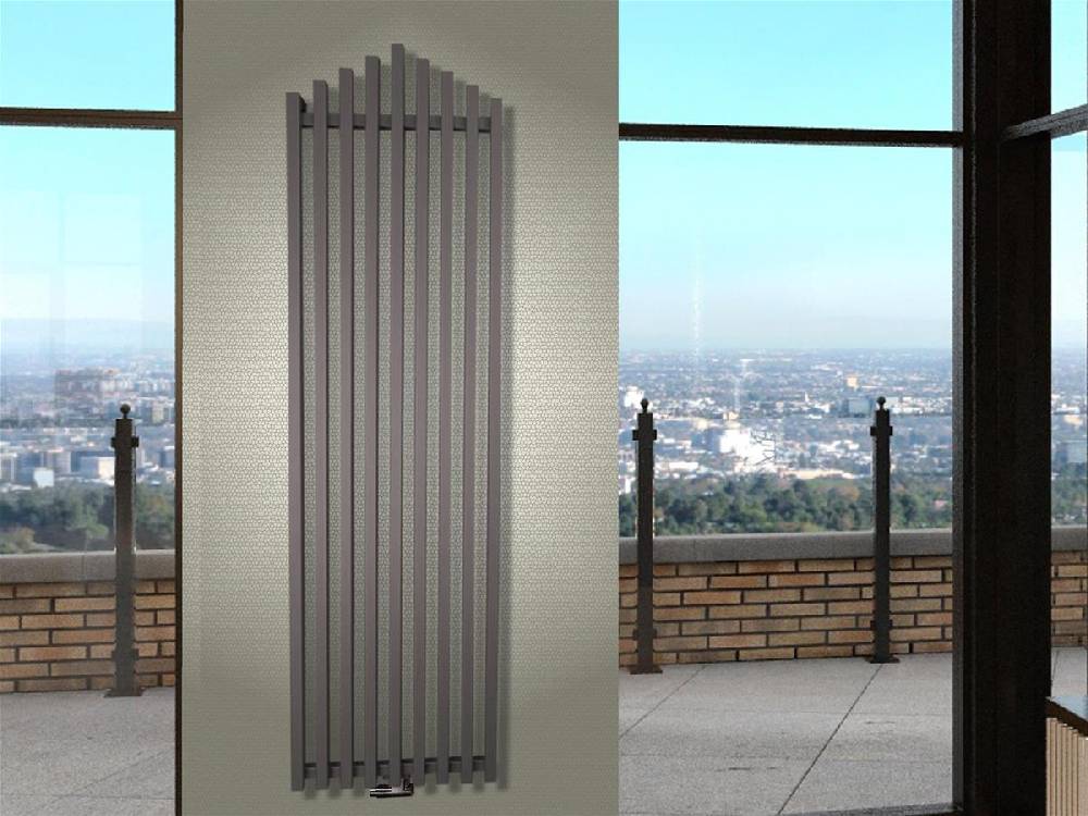 Szagato BADHEIZKÖRPER Design Pipe 180x51cm 1118 Watt anthrazit moonstone SZAGATO Designheizkörper Handtuchheizkörper mit Mittelanschluss Handtuchwärmer