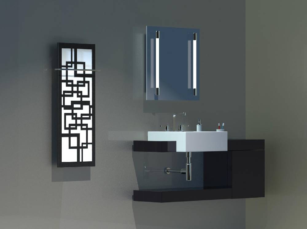 Szagato BADHEIZKÖRPER Design Quadrat 2 120x47cm 799 Watt anthrazit - moonstone (+1 Halter 15mm) SZAGATO Designheizkörper Mittelanschluss Handtuchwärmer