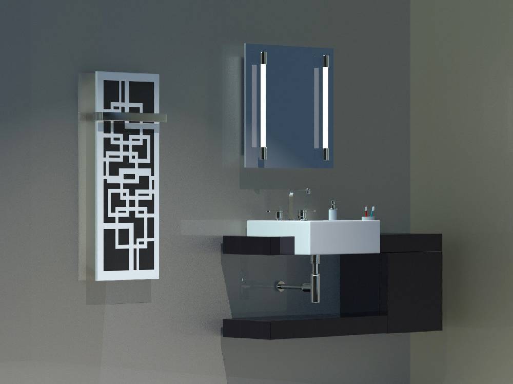 Szagato BADHEIZKÖRPER Design Quadrat 2 120x47cm 799Watt weiß + 1 Halter (50mm) SZAGATO Designheizkörper Handtuchheizkörper mit Mittelanschluss Handtuchwärmer