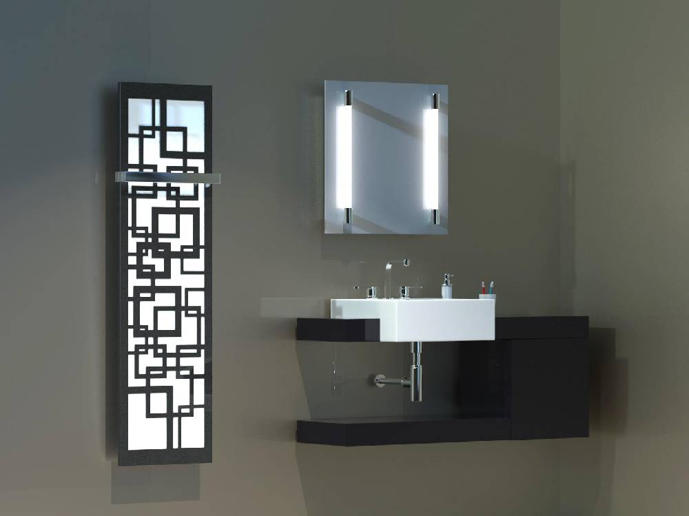 Szagato BADHEIZKÖRPER Design Quadrat 3 180x47cm 1118 Watt anthrazit - moonstone (+1 Halter 50mm) SZAGATO Designheizkörper mit Mittelanschluss Handtuchwärmer