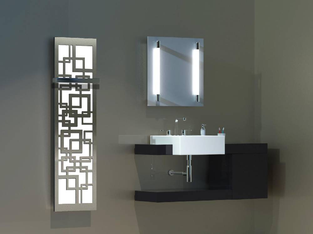 Szagato BADHEIZKÖRPER Design Quadrat 3 180x47cm 1118 Watt Edelstahl matt (+1 Halter 50mm) SZAGATO Designheizkörper Handtuchheizkörper mit Mittelanschluss