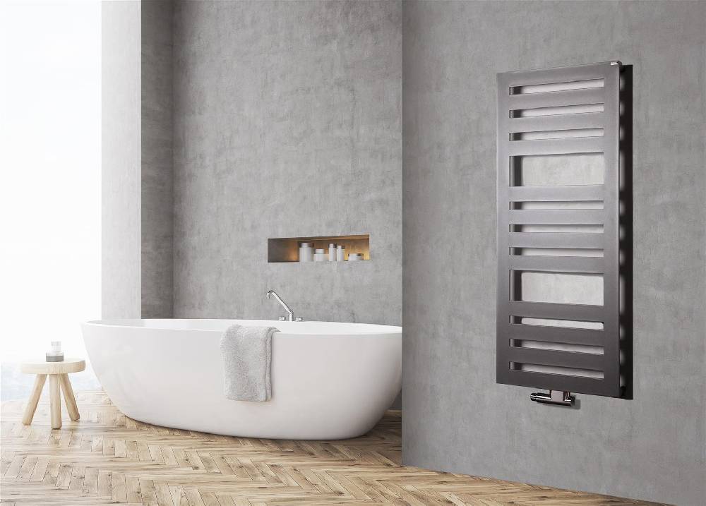 Szagato BADHEIZKÖRPER Design Zebra 2 144x60cm 911 Watt anthrazit moonstone SZAGATO Designheizkörper Handtuchheizkörper mit Mittelanschluss Handtuchwärmer JETZT KAUFEN