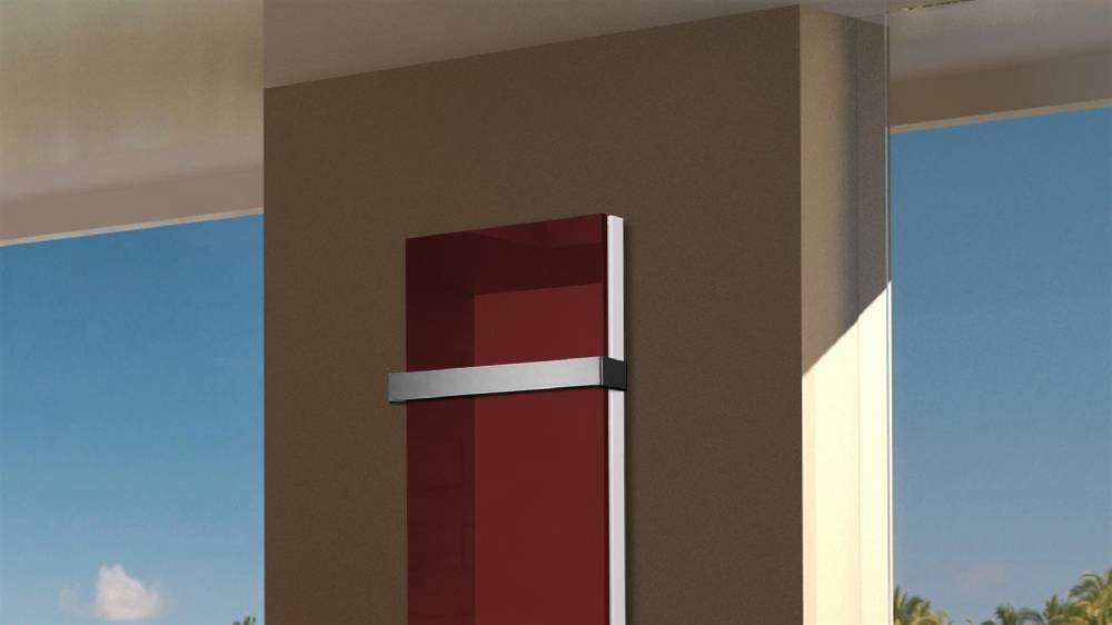 Szagato BADHEIZKÖRPER Glas Montevideo 5 Glasfront 120x47cm 1458 Watt rot +1 Halter 50mm SZAGATO Designheizkörper Handtuchheizkörper mit Mittelanschluss Zeitbegrenzte Promotion