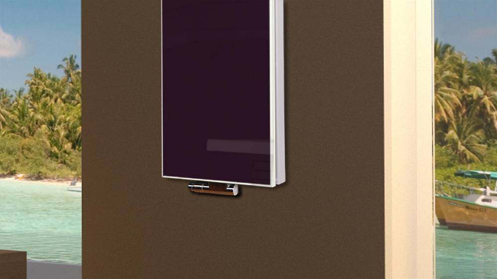 Szagato BADHEIZKÖRPER Glas Montevideo 5 Glasfront 120x47cm 1458Watt violett +1 Halter 50mm SZAGATO Designheizkörper Handtuchheizkörper mit Mittelanschluss Vierteljährliche Förderung