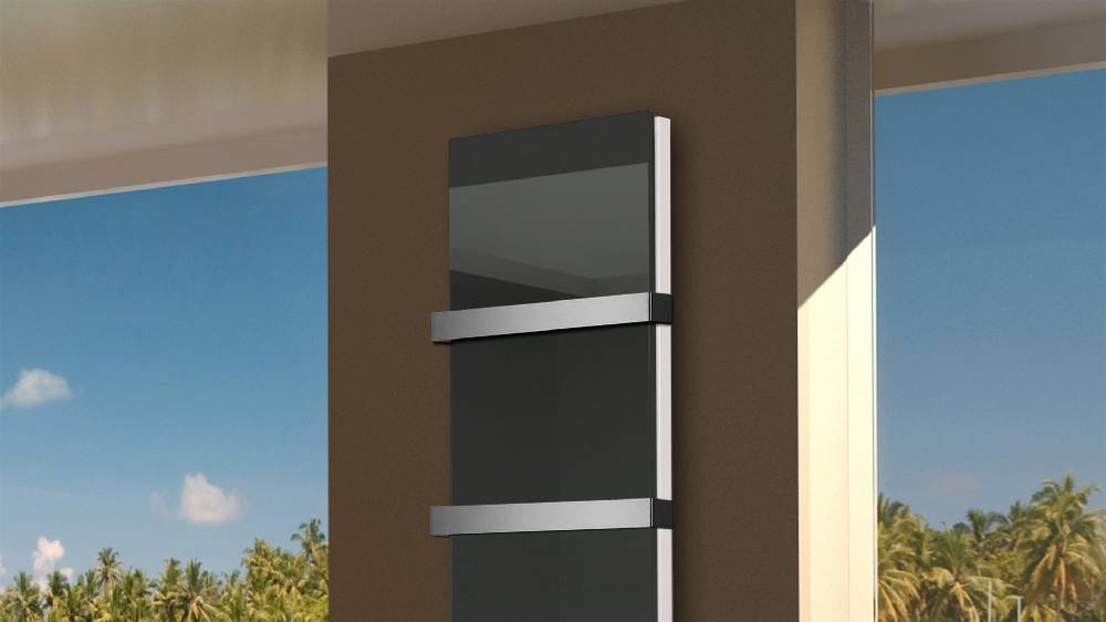 Szagato BADHEIZKÖRPER Glas Montevideo 6 Glasfront 180x47cm 1964 Watt anthrazit - moonstone +2 Halter 50mm SZAGATO Designheizkörper mit Mittelanschluss Discount Store für neue Produkte