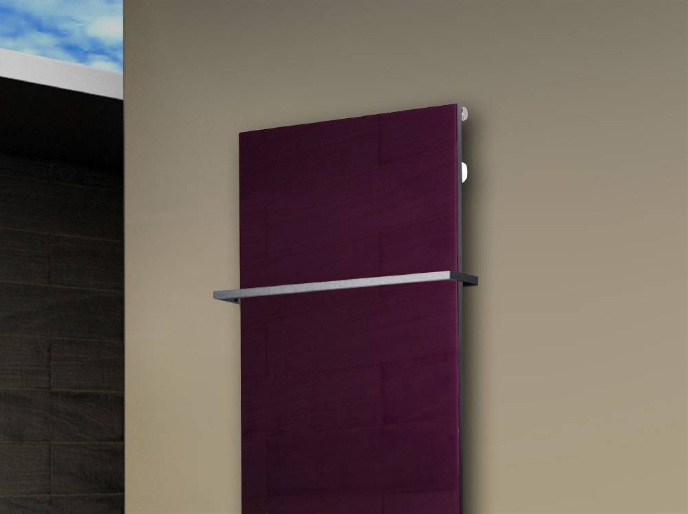 Szagato Badheizkörper mit Glas Design Montevideo 2 (Glasfront) 120x47cm 799 Watt violett (+1 Halter 15mm) SZAGATO Designheizkörper mit Mittelanschluss Rabatte dieses Monats