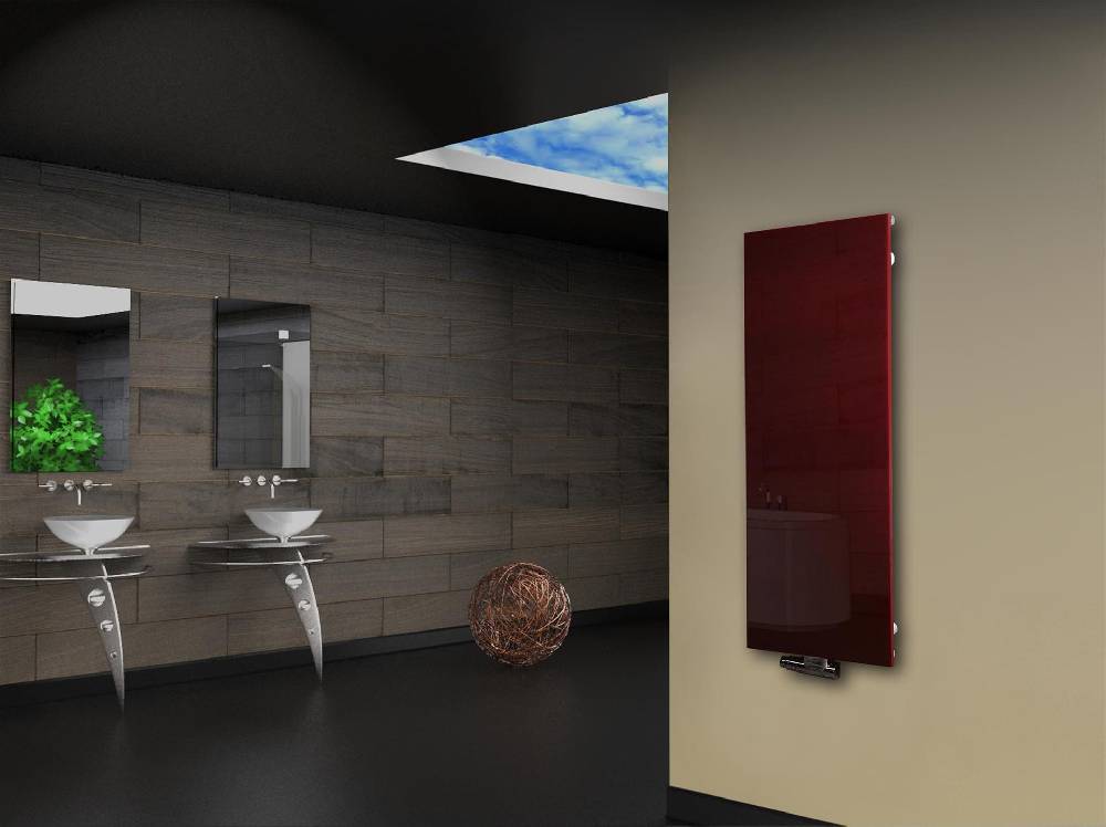 Szagato Badheizkörper mit Glas Design Montevideo 2 Glasfront 120x47cm 799 Watt rot SZAGATO Heizkörper Handtuchheizkörper mit Mittelanschluss Handtuchwärmer Angebote