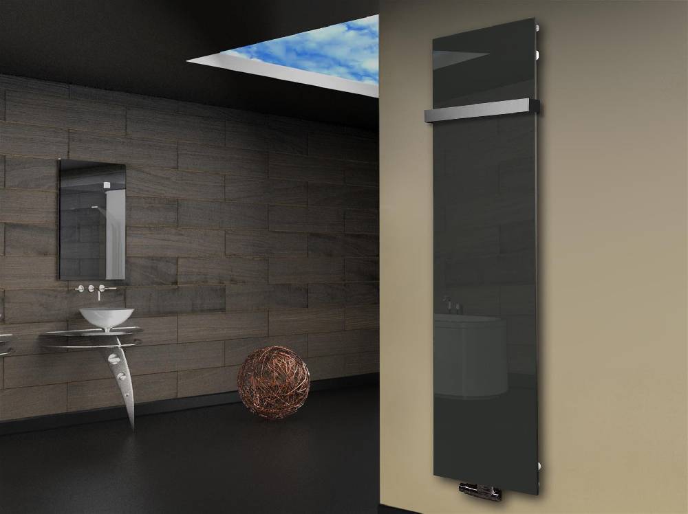 Szagato Badheizkörper mit Glas Design Montevideo 3 Glasfront 180x47cm 1118 Watt anthrazit - moon +1 Halter 50mm SZAGATO Designheizkörper mit Mittelanschluss Rabatt