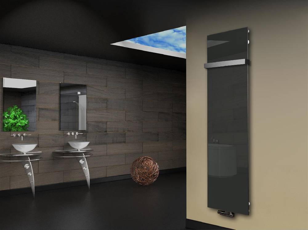 Szagato Badheizkörper mit Glas Design Montevideo 3 Glasfront 180x47cm 1118 Watt anthrazit - moon +1 Halter 50mm SZAGATO Designheizkörper mit Mittelanschluss Rabatt