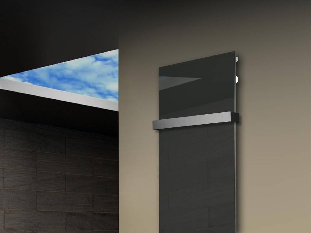 Szagato Badheizkörper mit Glas Design Montevideo 3 Glasfront 180x47cm 1118 Watt anthrazit - moon +1 Halter 50mm SZAGATO Designheizkörper mit Mittelanschluss Rabatt