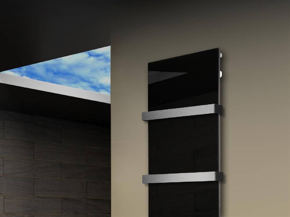 Szagato Badheizkörper mit Glas Design Montevideo 3 Glasfront 180x47cm 1118 Watt schwarz (+2 Halter 50mm) SZAGATO Designheizkörper mit Mittelanschluss Online Shopping