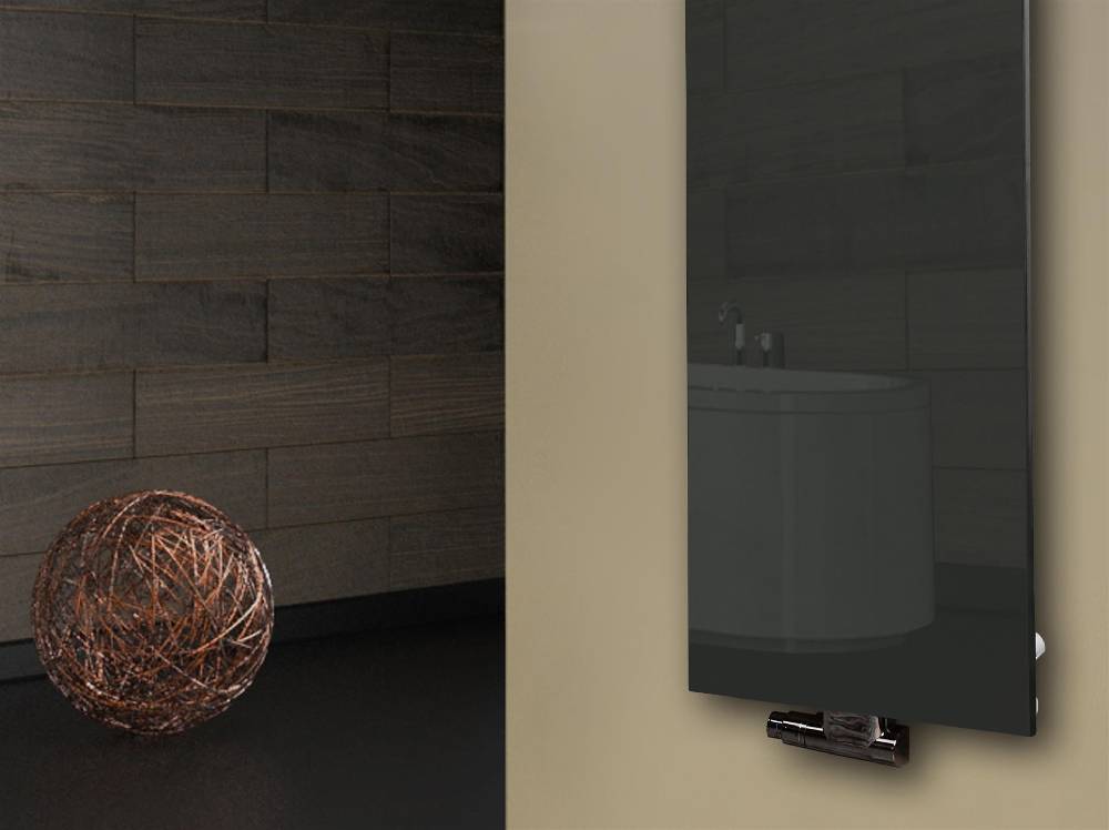 Szagato Badheizkörper mit Glas Design Montevideo 3 Glasfront 180x47cm 1118Watt anthrazit SZAGATO Design Handtuchheizkörper mit Mittelanschluss Handtuchwärmer Heißer Verkauf