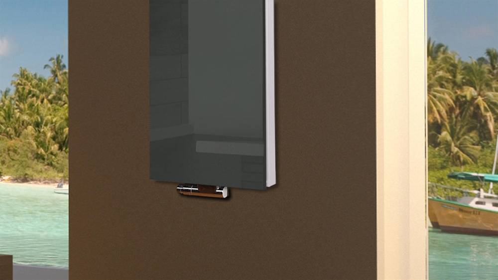 Szagato BADHEIZKÖRPER mit Glas Montevideo 5 Glasfront 120x47cm 1458 Watt anthrazit SZAGATO DesignHeizkörper Handtuchheizkörper Mittelanschluss Handtuchwärmer Exklusive Angebote
