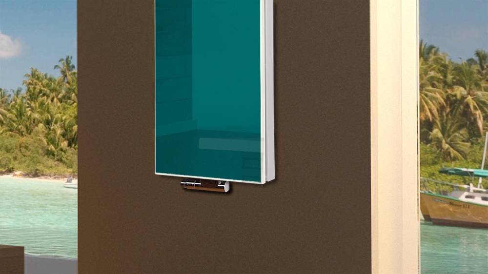 Szagato BADHEIZKÖRPER mit Glas Montevideo 5 Glasfront 120x47cm 1458Watt türkis SZAGATO Designheizkörper Handtuchheizkörper mit Mittelanschluss Handtuchwärmer Sonderangebote